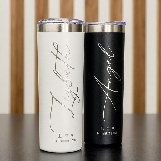 Set de 2 Termos Skinny Personalizados para Pareja – 20 oz