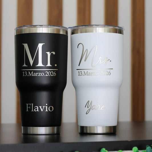Bundle Termos para Novios Mr. & Mrs. Personalizados – 2 piezas